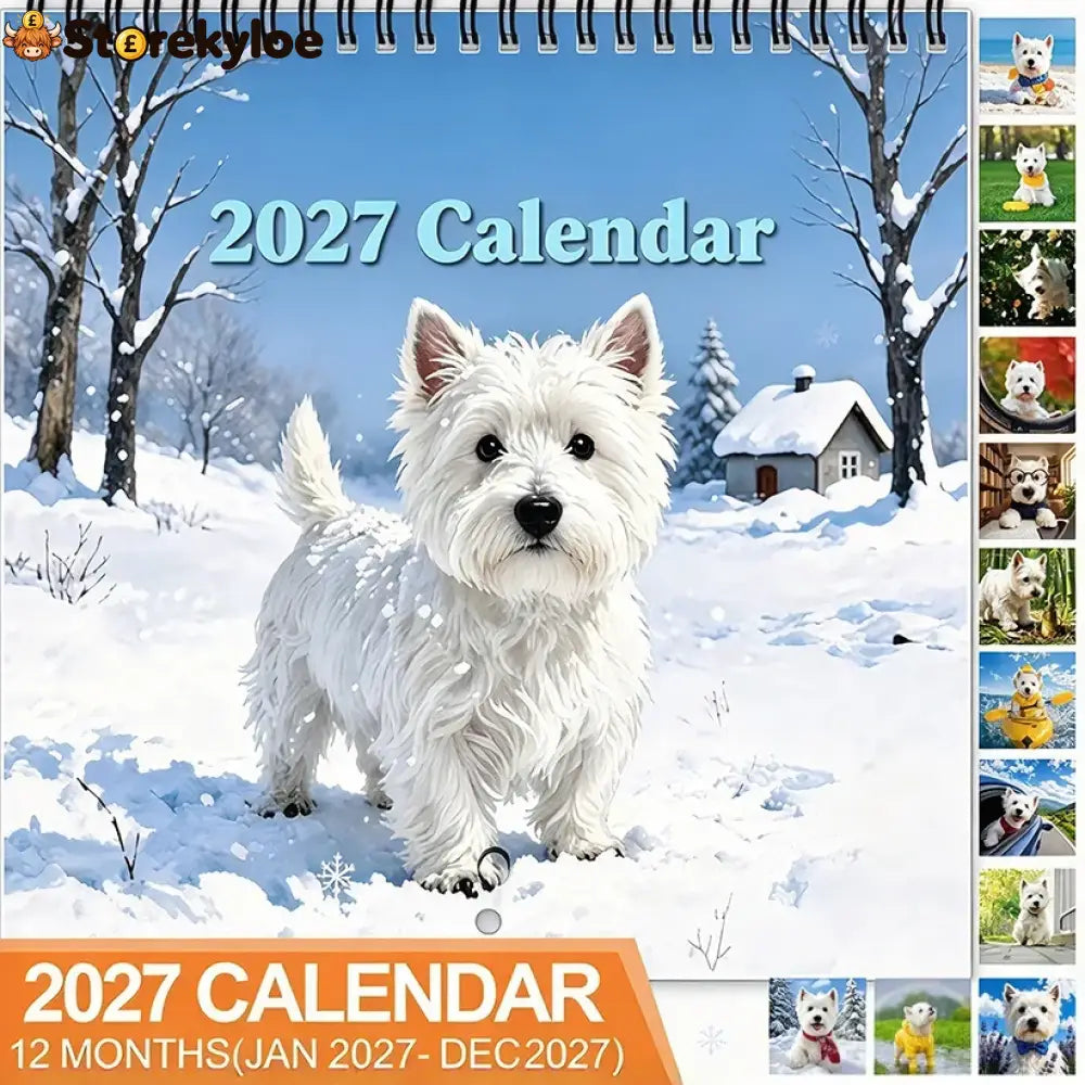 🐶 2027 West Highland White Terrier Calendar – 12 Months of Charming Dog Portraits & Happy Moments