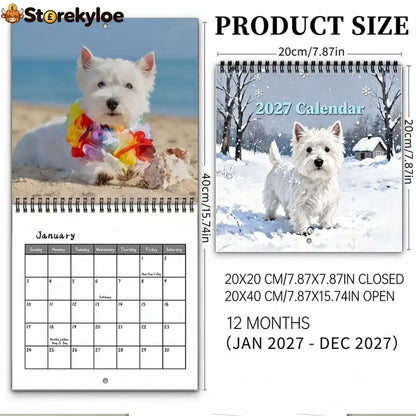 🐶 2027 West Highland White Terrier Calendar – 12 Months of Charming Dog Portraits & Happy Moments