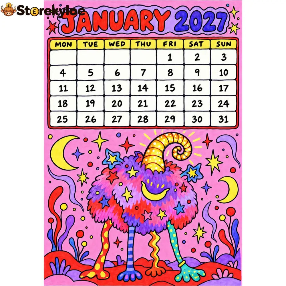 📅🎨2027 Whimsical Art Wall Calendar – 12-Month Fantasy Illustration Calendar🥳