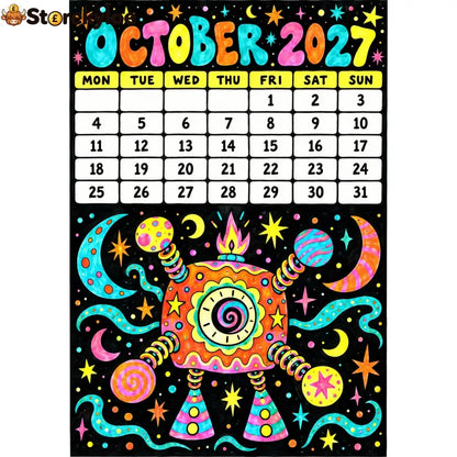 📅🎨2027 Whimsical Art Wall Calendar – 12-Month Fantasy Illustration Calendar🥳