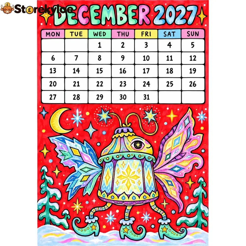 📅🎨2027 Whimsical Art Wall Calendar – 12-Month Fantasy Illustration Calendar🥳