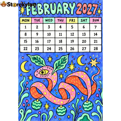 📅🎨2027 Whimsical Art Wall Calendar – 12-Month Fantasy Illustration Calendar🥳
