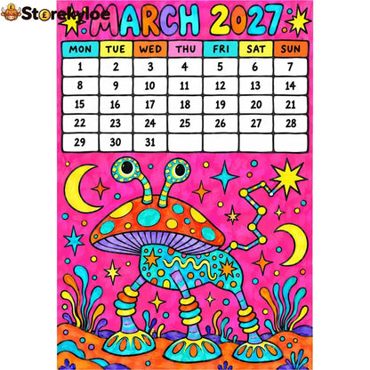 📅🎨2027 Whimsical Art Wall Calendar – 12-Month Fantasy Illustration Calendar🥳