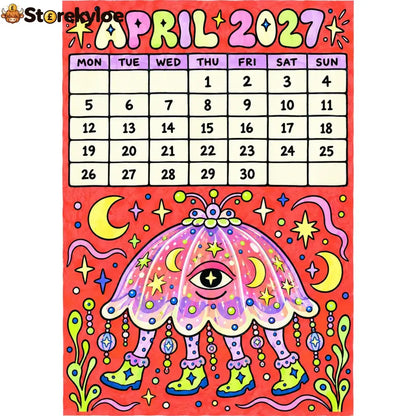 📅🎨2027 Whimsical Art Wall Calendar – 12-Month Fantasy Illustration Calendar🥳