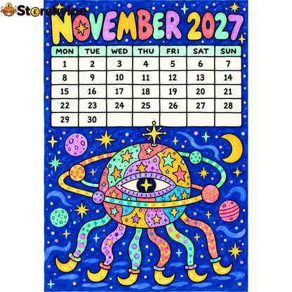 📅🎨2027 Whimsical Art Wall Calendar – 12-Month Fantasy Illustration Calendar🥳