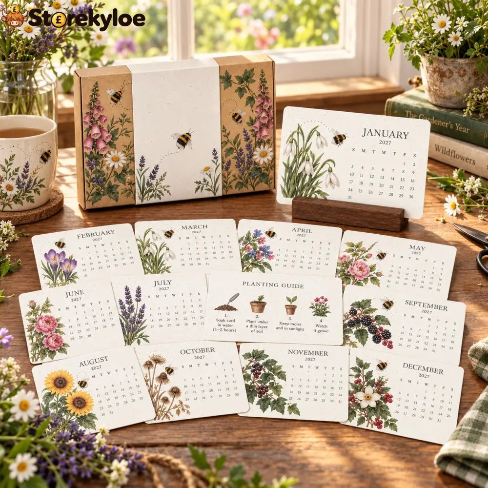 🐝 2027 Wildflower Bee Desk Calendar - Flower