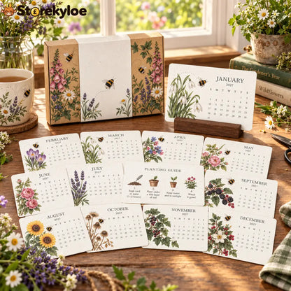 🐝 2027 Wildflower Bee Desk Calendar - Flower