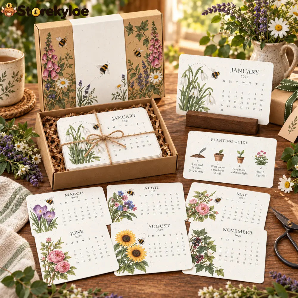 🐝 2027 Wildflower Bee Desk Calendar - Flower