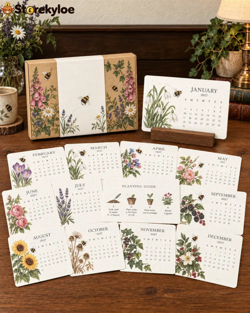 🐝 2027 Wildflower Bee Desk Calendar - Flower