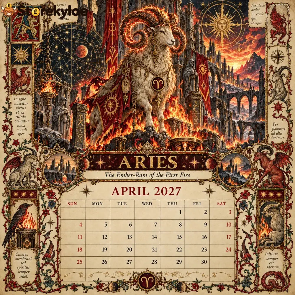 🏅2027 Zodiac Grimoire Calendar™ | 12 Signs 12 Forbidden Chapters