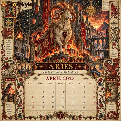 🏅2027 Zodiac Grimoire Calendar™ | 12 Signs 12 Forbidden Chapters