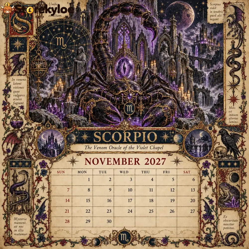 🏅2027 Zodiac Grimoire Calendar™ | 12 Signs 12 Forbidden Chapters