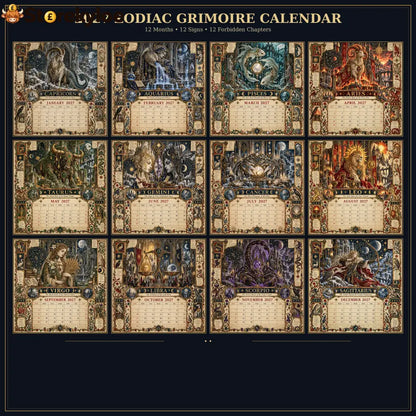 🏅2027 Zodiac Grimoire Calendar™ | 12 Signs 12 Forbidden Chapters