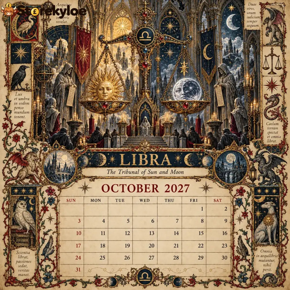 🏅2027 Zodiac Grimoire Calendar™ | 12 Signs 12 Forbidden Chapters