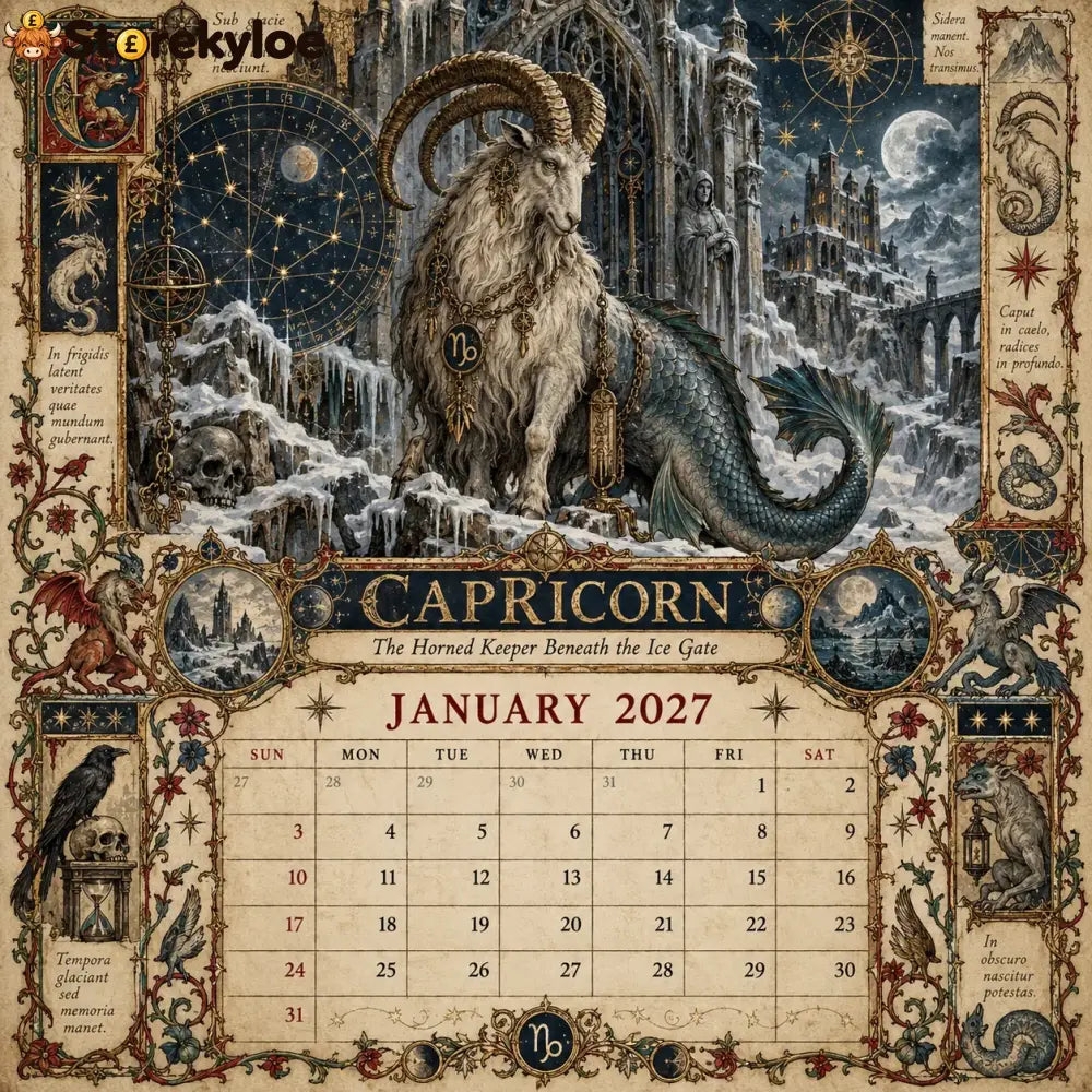 🏅2027 Zodiac Grimoire Calendar™ | 12 Signs 12 Forbidden Chapters