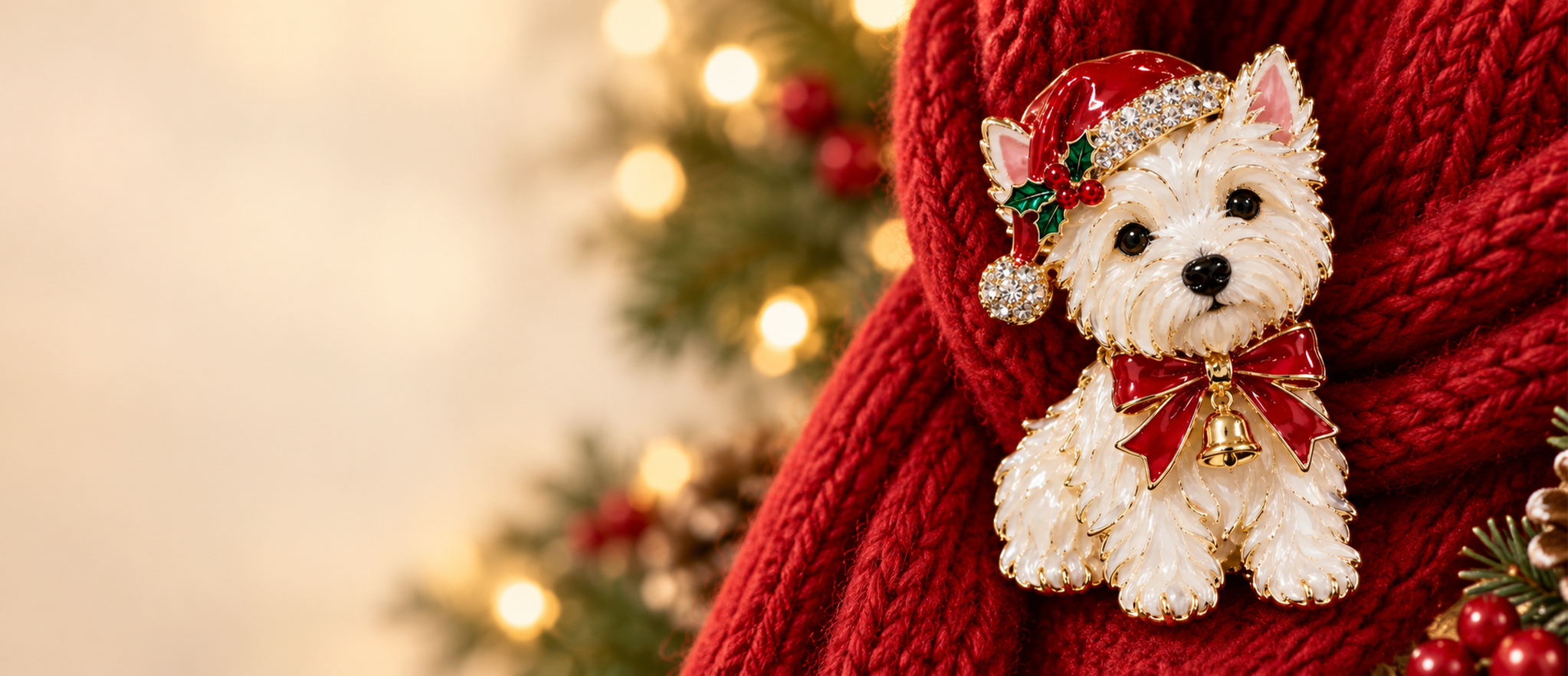 A Little Dog, Dressed for Christmas