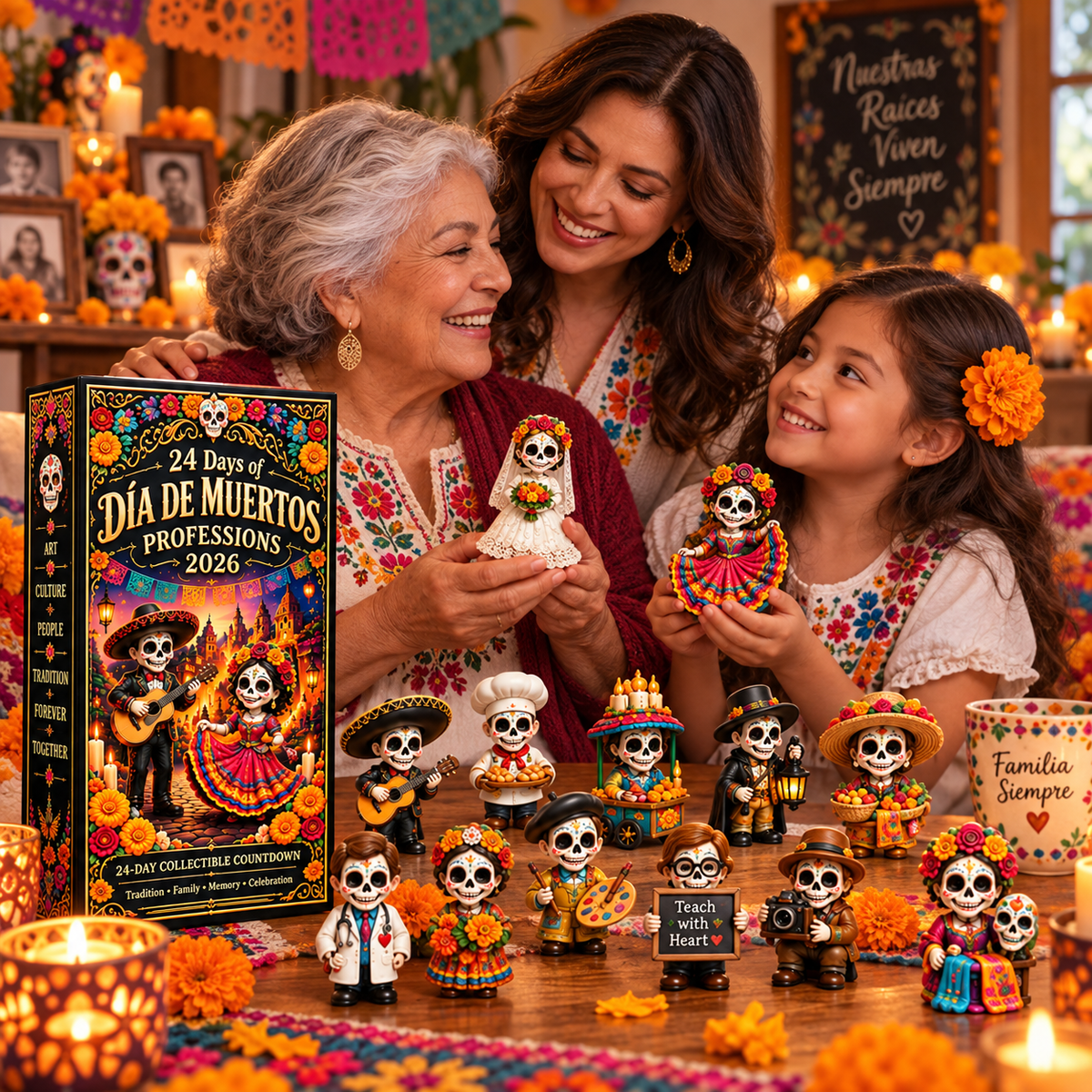 24 Days of Día de Muertos Professions 2026 – 24-Day Collectible Countdown Calendar with 24 Unique Profession Miniatures, Colorful Day of the Dead Gift Collection - image 4