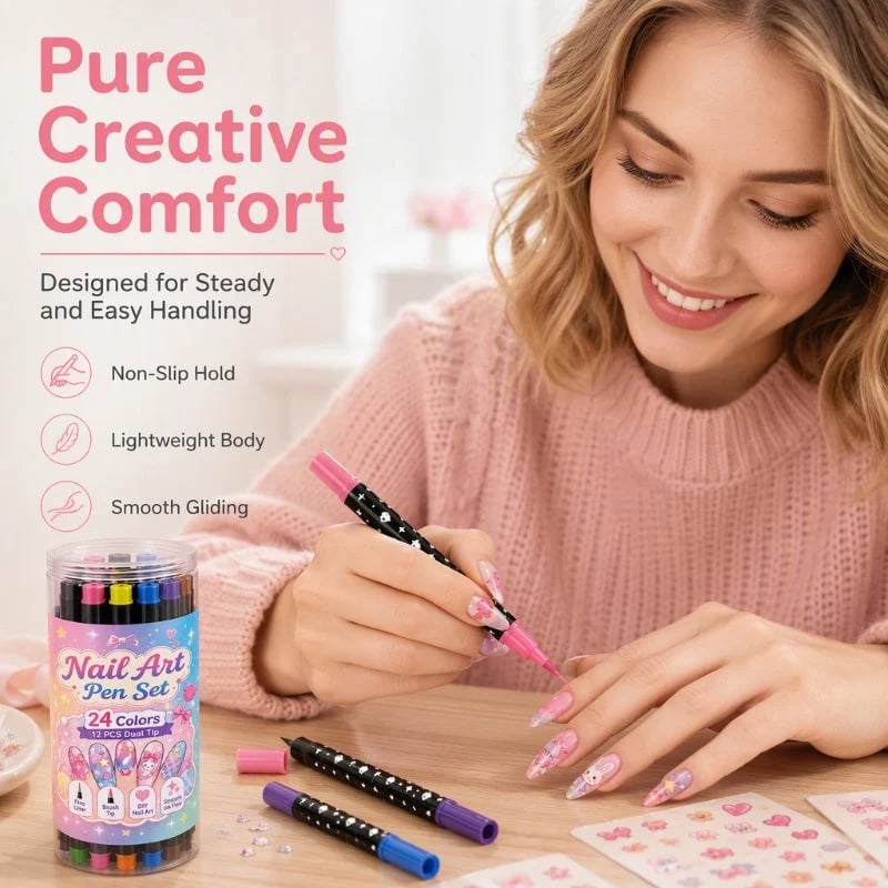 📢📢48% OFF !!⏰24 Colors Dual Ended Nail Art Pens Set🪄🎨