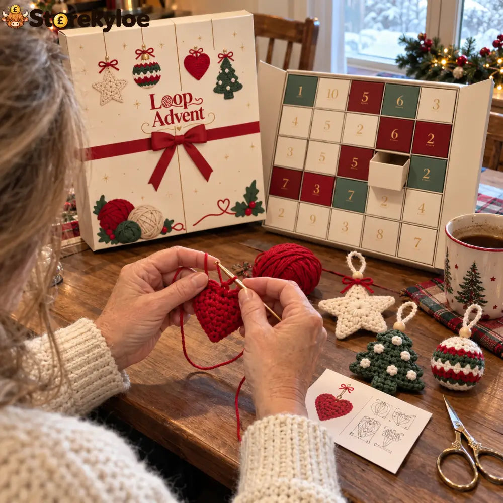 🌳24-Day Crochet Christmas Advent Calendar – 24 Surprise DIY Ornament Kits to Make & Hang 🧶