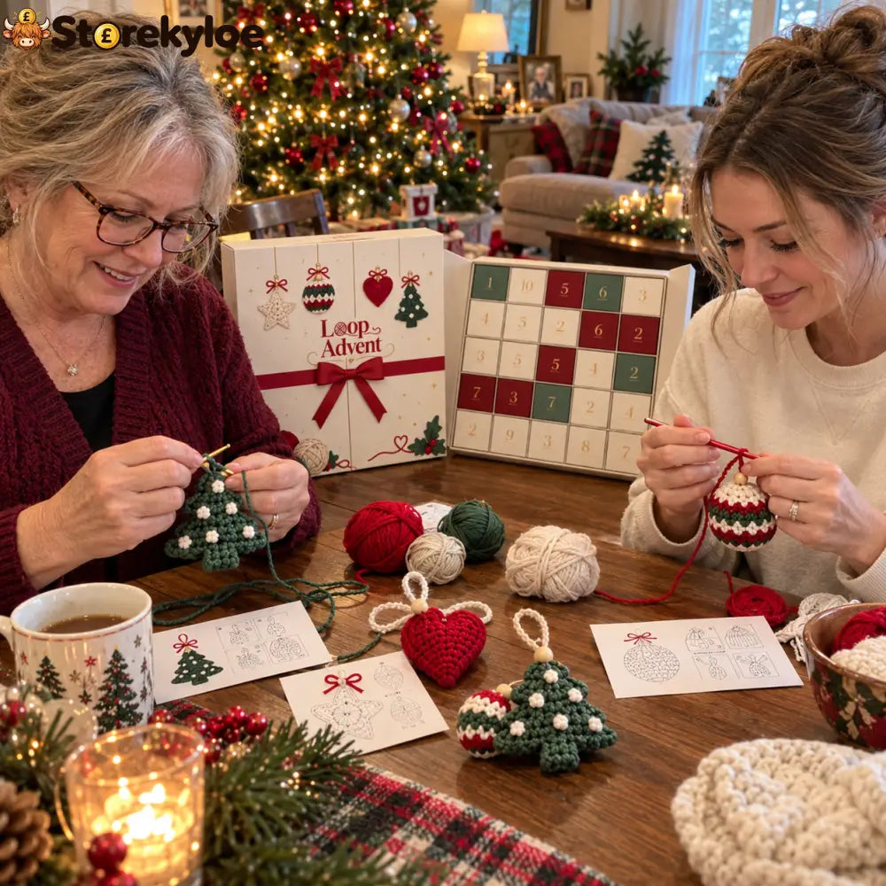 🌳24-Day Crochet Christmas Advent Calendar – 24 Surprise DIY Ornament Kits to Make & Hang 🧶