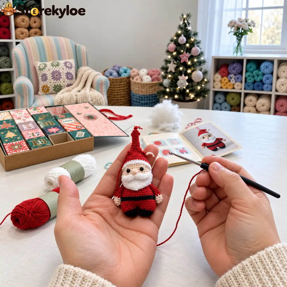 🌳24-Day Crochet Christmas Advent Calendar – 24 Surprise DIY Ornament Kits to Make & Hang 🧶