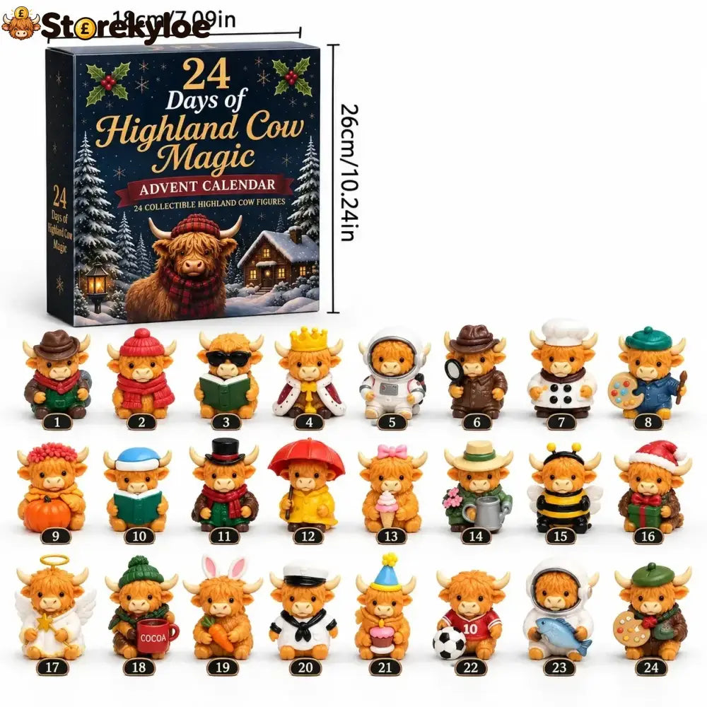 24-Day Highland Cow Advent Calendar