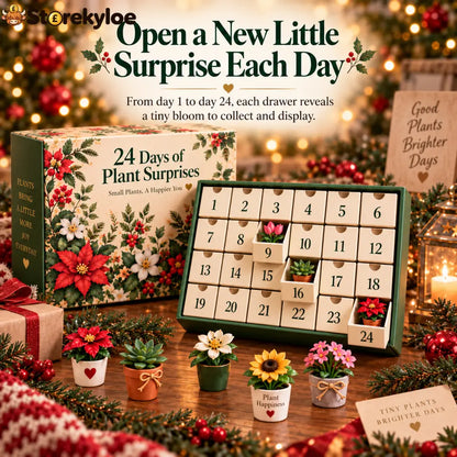 🌸🎁 24 Days of Blooming Joy™ – Mini Plant Figurines Advent Calendar