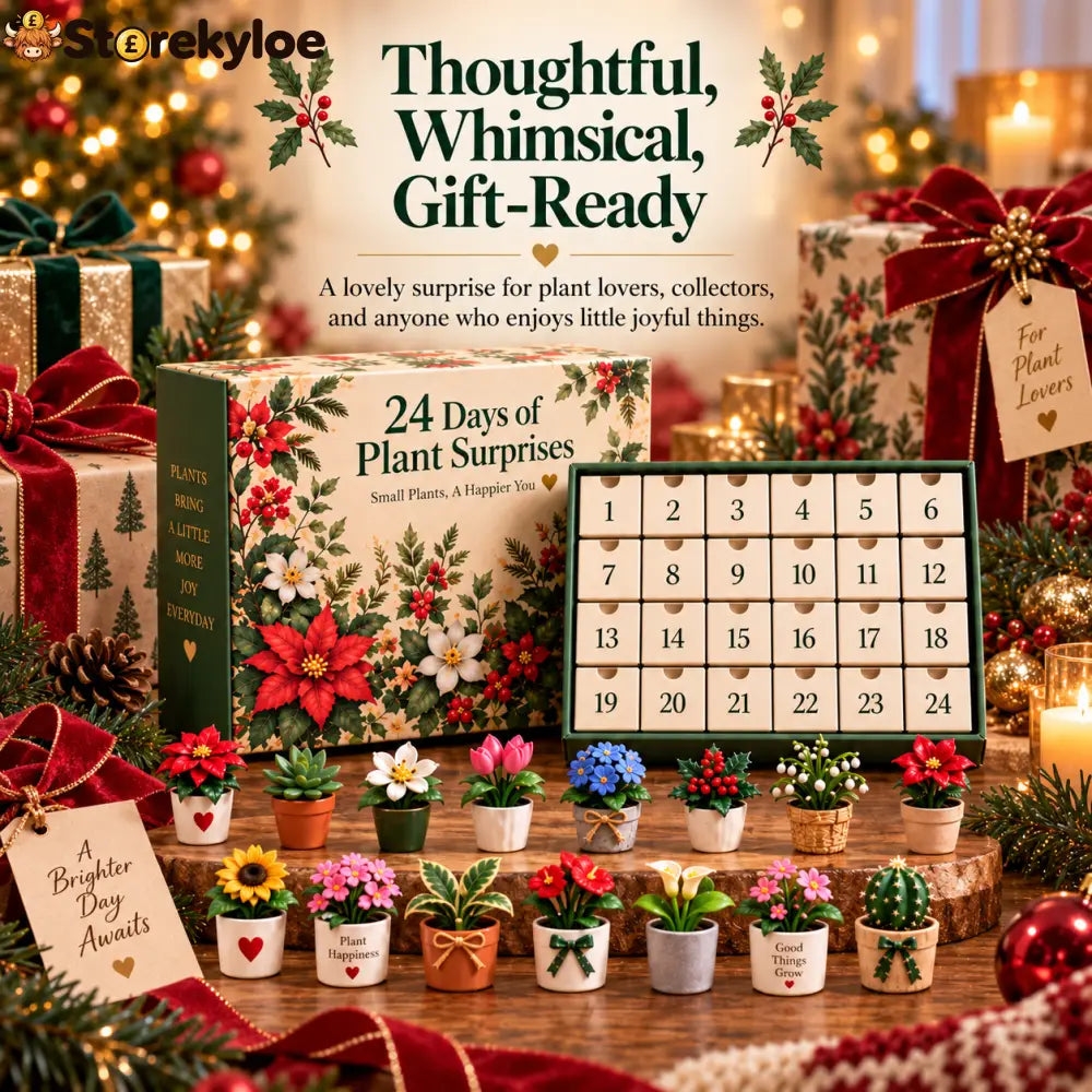 🌸🎁 24 Days of Blooming Joy™ – Mini Plant Figurines Advent Calendar