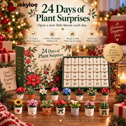 🌸🎁 24 Days of Blooming Joy™ – Mini Plant Figurines Advent Calendar
