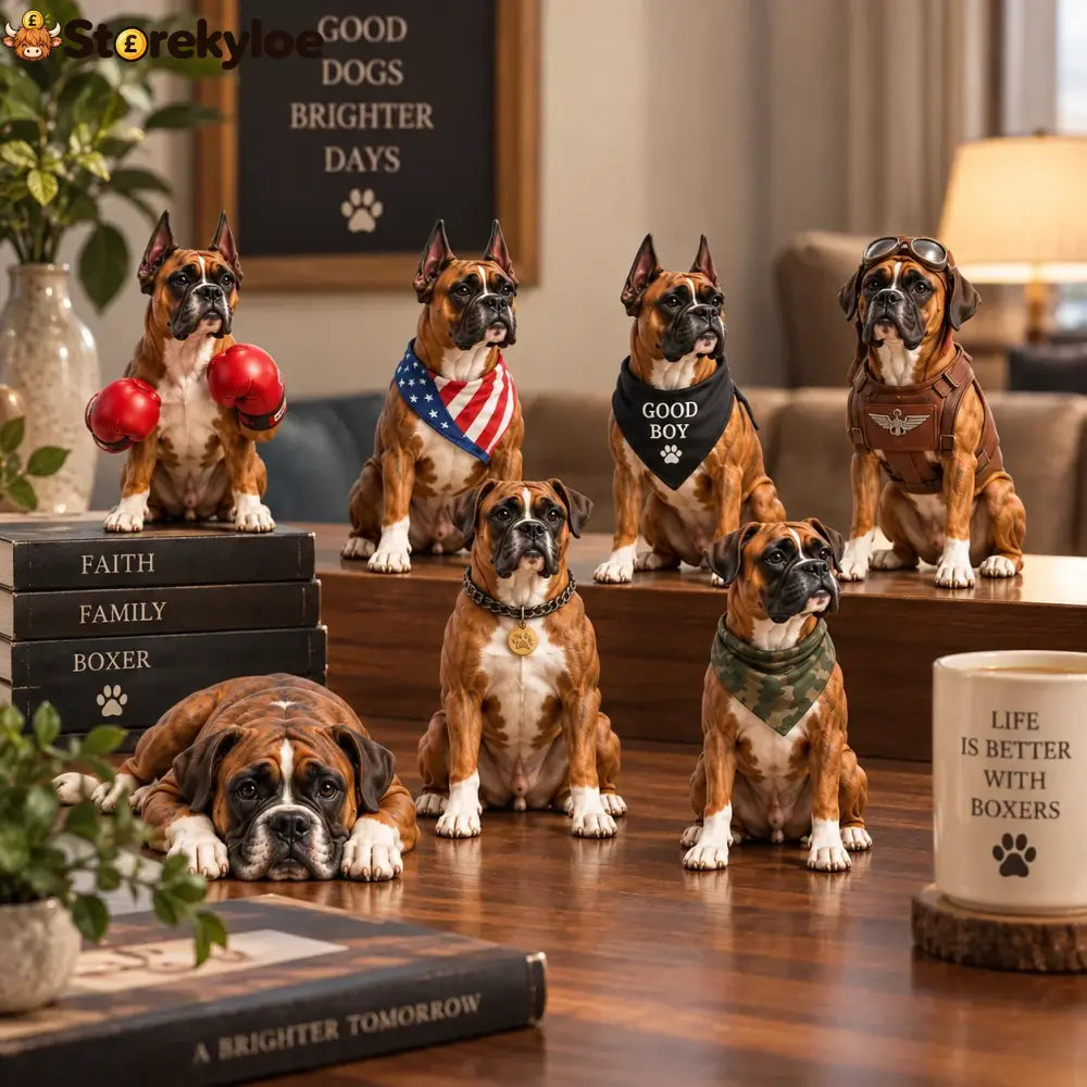 24 Days of Boxer Companions, 24 Unique Boxer Dog Collectible Figures
