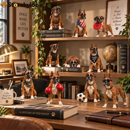24 Days of Boxer Companions, 24 Unique Boxer Dog Collectible Figures