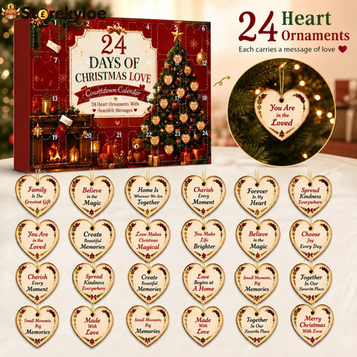 24 Days Of Christmas Love Advent Calendar Heart Ornament Set With Inspirational Messages Christmas Countdown Gift For