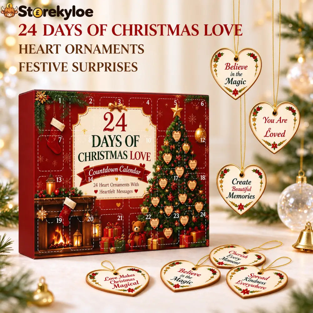 24 Days Of Christmas Love Advent Calendar Heart Ornament Set With Inspirational Messages Christmas Countdown Gift For