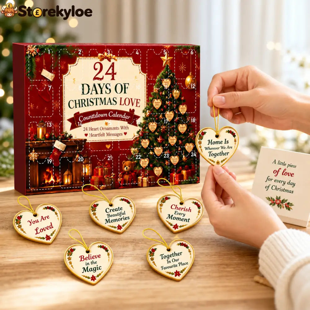 24 Days Of Christmas Love Advent Calendar Heart Ornament Set With Inspirational Messages Christmas Countdown Gift For