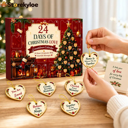 24 Days Of Christmas Love Advent Calendar Heart Ornament Set With Inspirational Messages Christmas Countdown Gift For