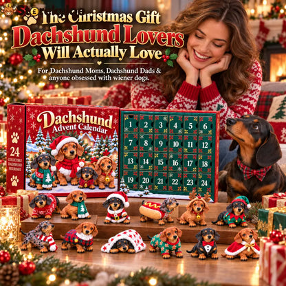 🎄 24 Days of Dachshund Joy™ – Christmas Advent Calendar with 24 Collectible Dachshund Figurines