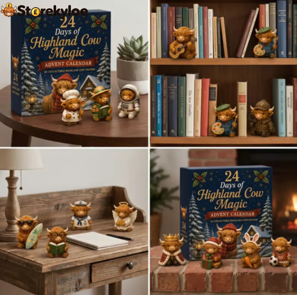 🐮 24 Days of Highland Cow Magic Advent Calendar – 24 Collectible Christmas Highland Cow Surprises