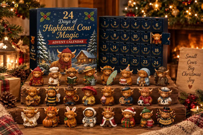 🐮 24 Days of Highland Cow Magic Advent Calendar – 24 Collectible Christmas Highland Cow Surprises