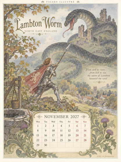 Legends of Britain 2027 Wall Calendar – Folk Tales, Monsters & Old Stories ——12 Months of Ancient Legends, Mysterious Creatures & Forgotten British Tales