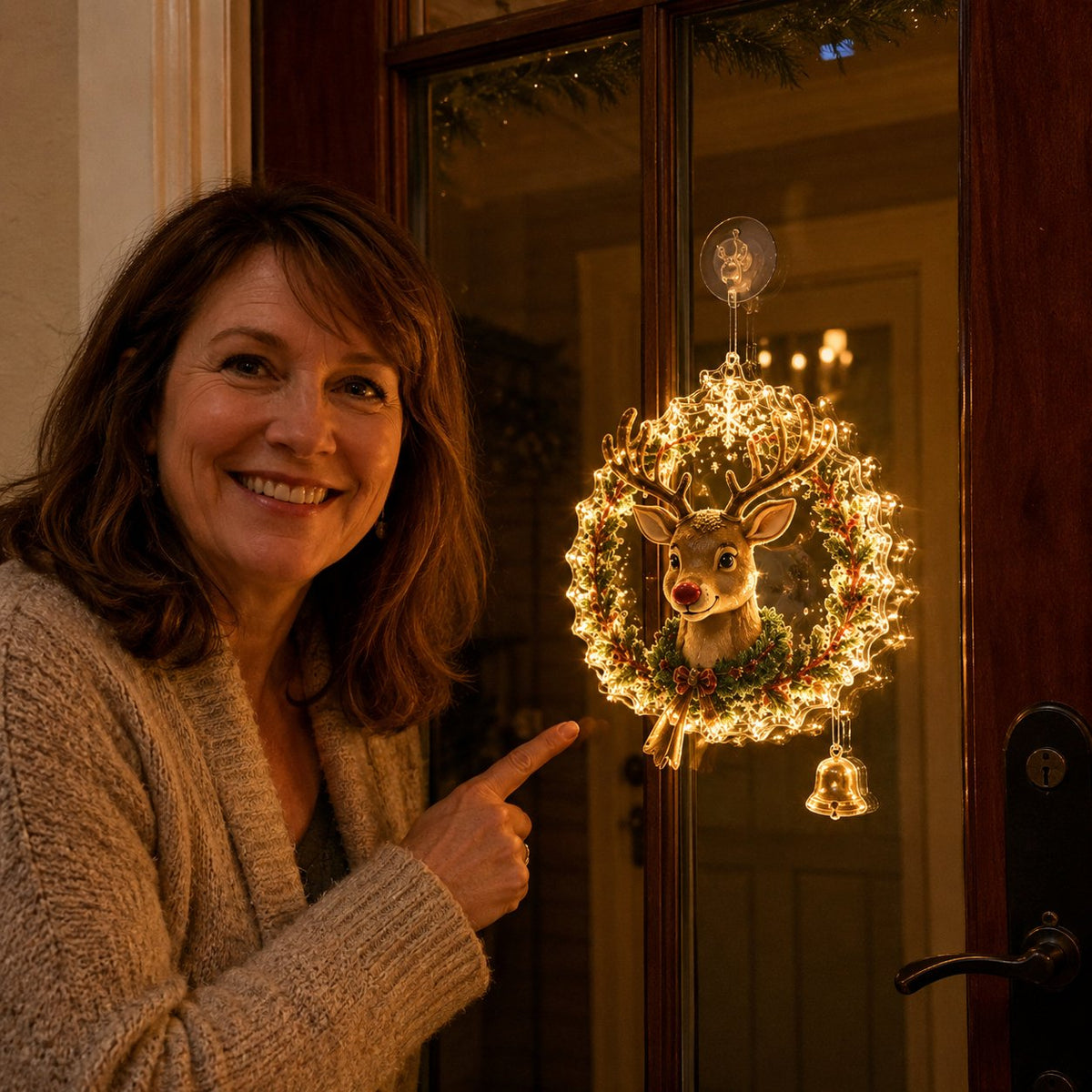 ✨⏳ Last Day 49% OFF – 🎄Lighted Christmas Window Decoration with Suction Cup | Warm LED Window Light with Double-Layer Design & Multiple Festive Styles ✨