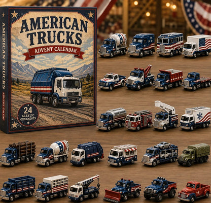 🔥HOT SALE 49% OFF🚚American Trucks Advent Calendar 2026 – 24 Days of Collectible Mini Truck Surprises, Acrylic Charms Blind Box