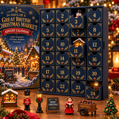 24 Days of a Great British Christmas Market Advent Calendar – 24 Festive Miniature Surprises