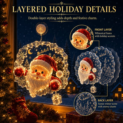 ✨⏳ Last Day 49% OFF – 🎄Lighted Christmas Window Decoration with Suction Cup | Warm LED Window Light with Double-Layer Design & Multiple Festive Styles ✨