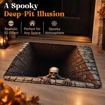 Halloween 3D Skeleton Pit Illusion Rug