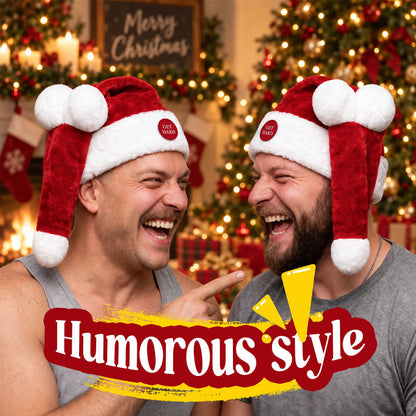 🎅 Animated Naughty Santa Hat | Funny Christmas Party Hat