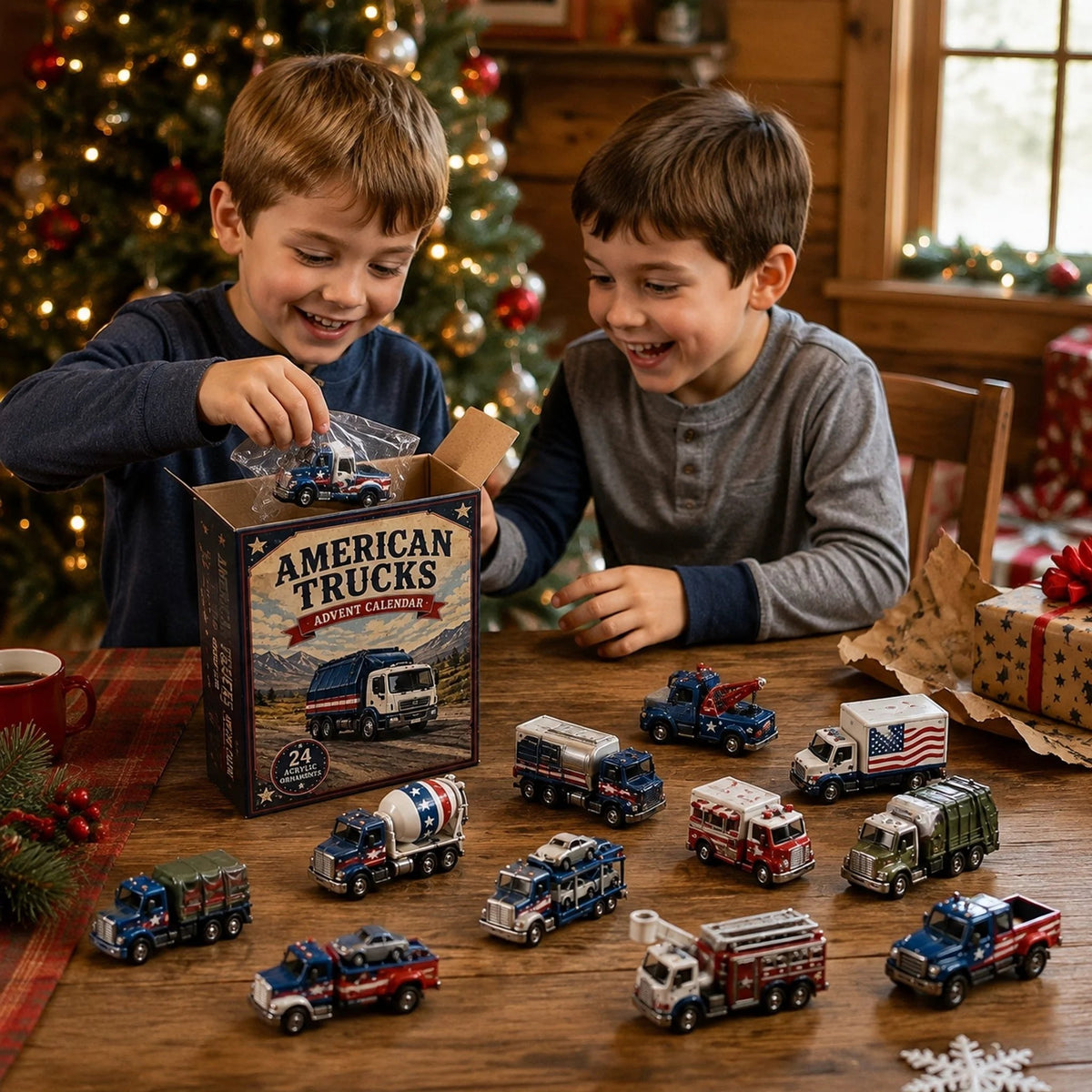 🔥HOT SALE 49% OFF🚚American Trucks Advent Calendar 2026 – 24 Days of Collectible Mini Truck Surprises, Acrylic Charms Blind Box