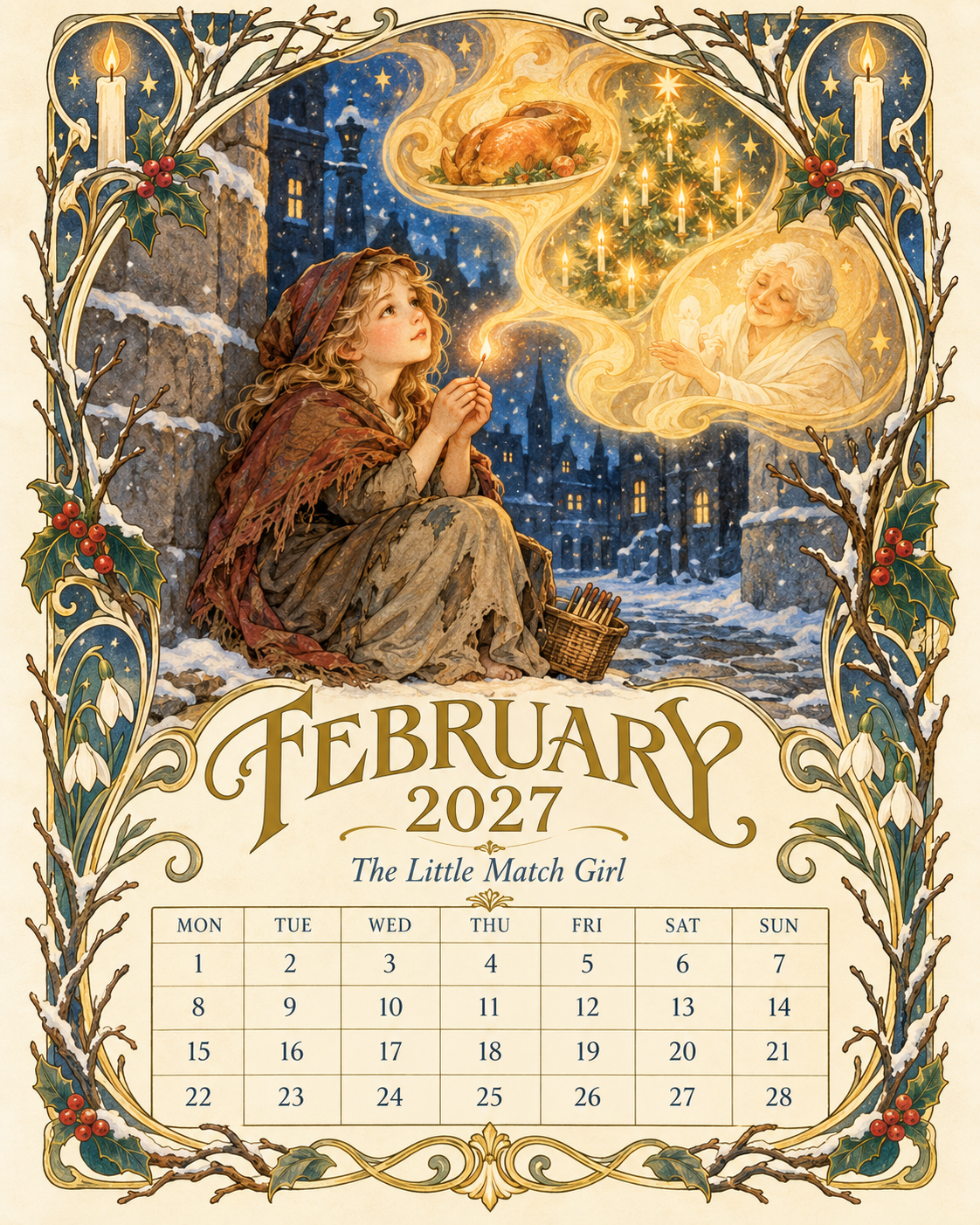 📖 Andersen Fairy Tales 2027 Wall Calendar – A Year of Storybook Wonder
