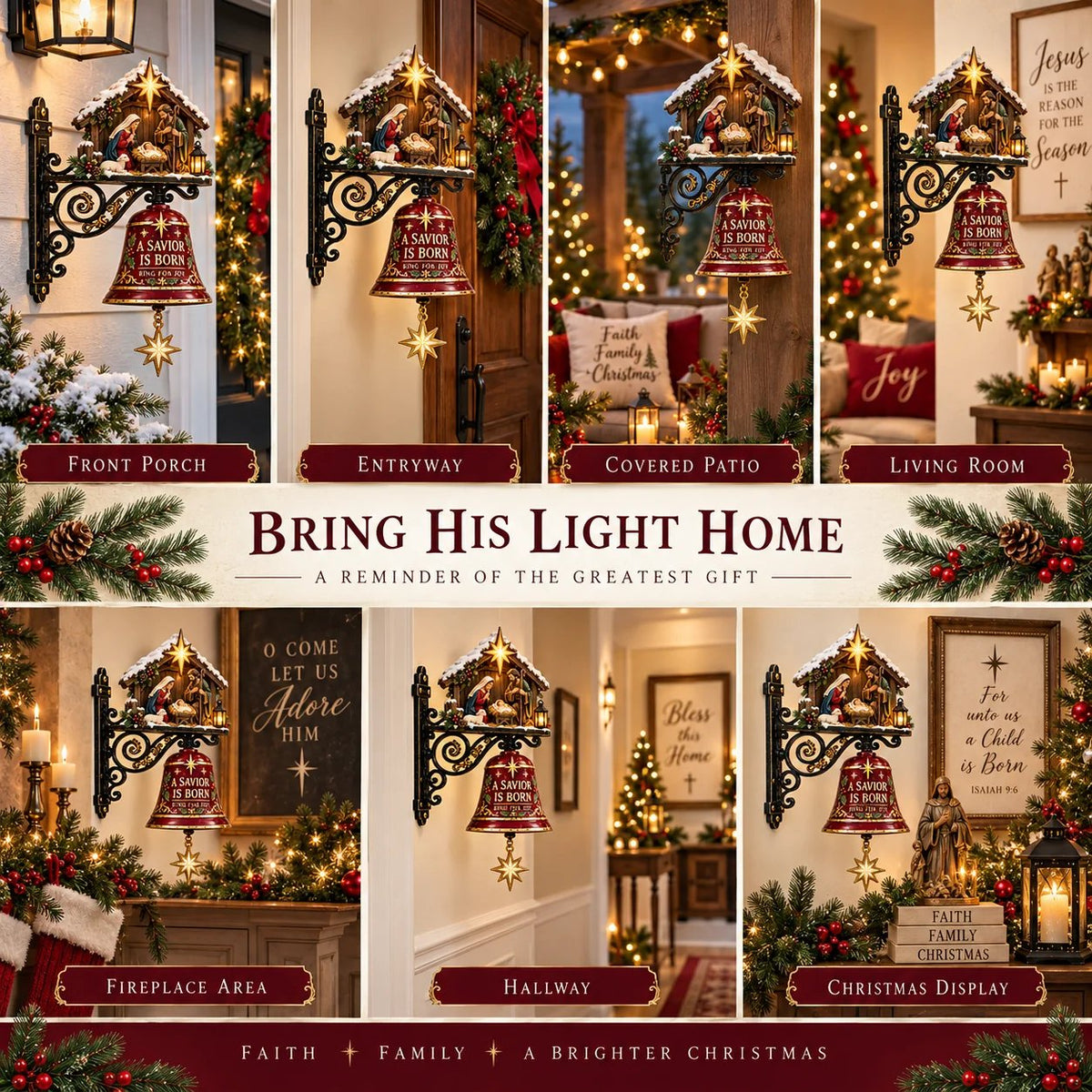 🔥HOT SALE 49% OFF✝️🔔Jesus Nativity Christmas Door Bell - Welcome Christmas With The Story Of Jesus🎄🙏