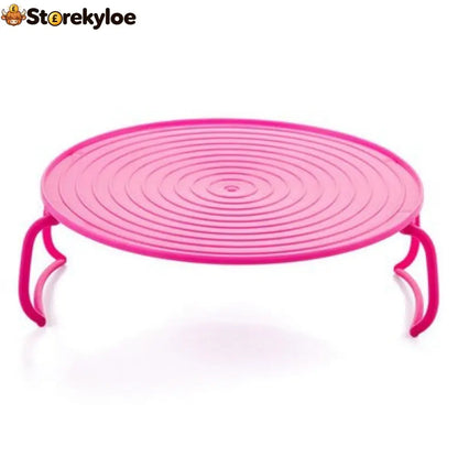3-in-1 Plastic Microwave Plate Holder - Pink