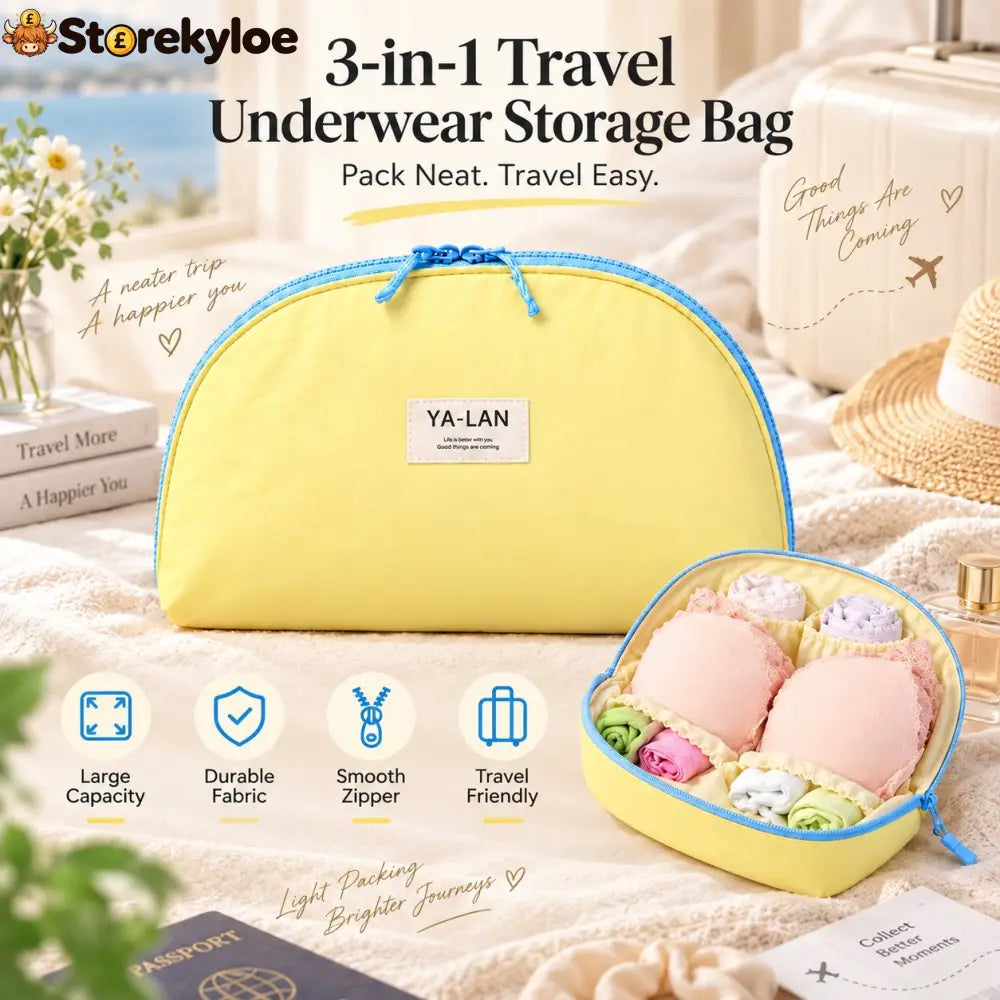 🧳 3-in-1 Travel Underwear Storage Bag